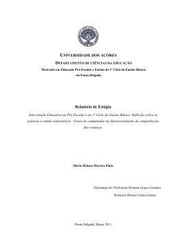 Interven&ccedil;&atilde;o educativa no pr&eacute;-escolar e no 1&ordm; ciclo do ensino b&aacute;sico