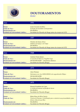 Doutoramentos realizados - Universidade Cat&oacute;lica Portuguesa
