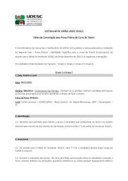 Prova Pr&aacute;tica - Curso: Teatro