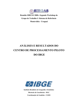 an&aacute;lises e resultados do centro de processamento piloto
