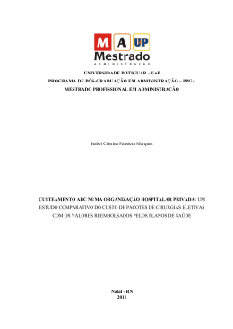 custeamento abc numa organização hospitalar privada