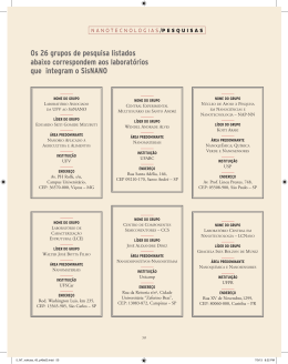 os 26 grupos de pesquisa listados abaixo correspondem aos