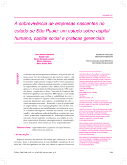 A sobreviv&ecirc;ncia de empresas nascentes no estado de