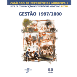Catálogo de experiências municipais - Gestão 1997-2000