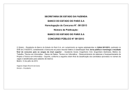 Edital de Homologa&ccedil;&atilde;o