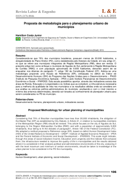 Proposta de metodologia para o planejamento urbano de munic&iacute;pios