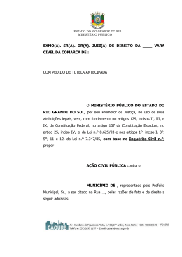 exmo. senhor doutor juiz de direito da &ordf; vara da comarca de ribeir&atilde;o