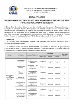 Edital Processo Seletivo Docente 2015.2