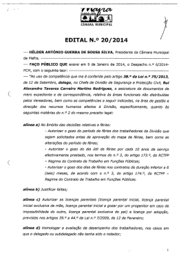 EDITAL N.&deg; 20/2014 - C&acirc;mara Municipal de Mafra
