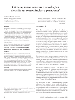 Ciência, senso comum e revoluções científicas