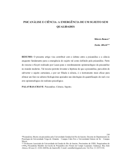 a emerg&ecirc;ncia de um sujeito sem qualidades
