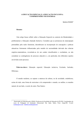 A EDUCA&Ccedil;&Atilde;O ESPECIAL E A EDUCA&Ccedil;&Atilde;O INCLUSIVA