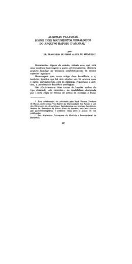algumas palavras sobre dois documentos her&aacute;ldicos do arquivo