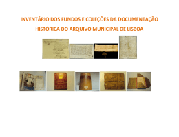 invent&aacute;rio - Arquivo Municipal de Lisboa