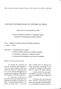 III REUNIÃO INTERNACIONAL DE HISTÓRIA DE ÁFRICA