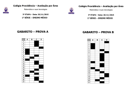 GABARITO AVALIAÇÃO AREA MATEMATICA primeira série