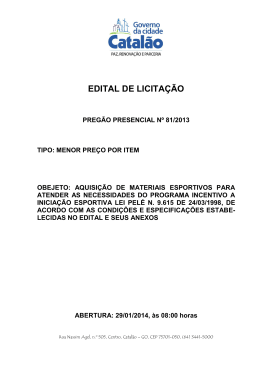 Edital - Prefeitura de Catal&atilde;o