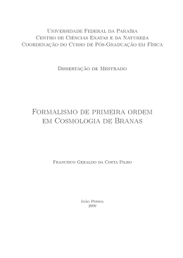 Formalismo de primeira ordem em Cosmologia de Branas