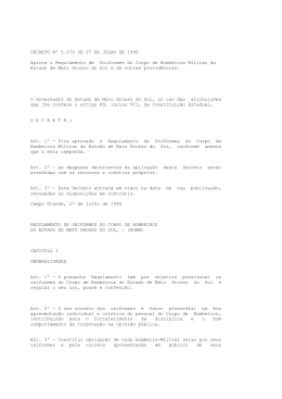 Decreto &deg; 5.576 - Associ&ccedil;&atilde;o de Oficiais do Corpo de Bombeiros