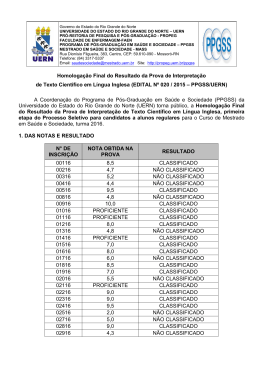 Homologa&ccedil;&atilde;o Final do Resultado da Prova de