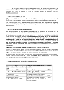 Ensino de Ci&ecirc;ncias - Editais da PRPPG