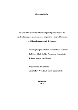 Alexandre Cunha Rela&ccedil;&atilde;o entre conhecimento em l&iacute;ngua inglesa e