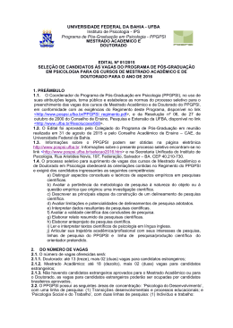 Edital - UFBA - Universidade Federal da Bahia