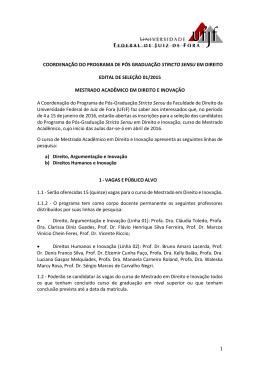 Edital de Sele&ccedil;&atilde;o &ndash; Turma 2016 - Universidade Federal de Juiz de