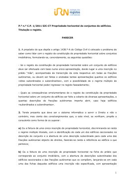 P&ordm; C.P. 1/2011 SJC-CT - Instituto dos Registos e Notariado