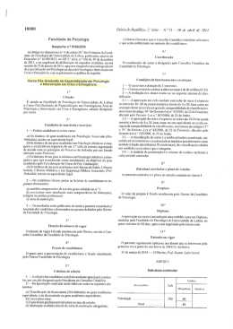 Cria&ccedil;&atilde;o do Curso P&oacute;s-Graduado de Especializa&ccedil;&atilde;o em Psicologia