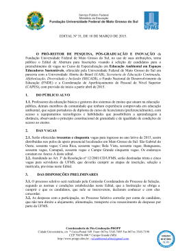 Edital n&deg; 31, de 18 de Mar&ccedil;o de 2015