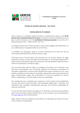 Convocação 2ª Chamada - SISU
