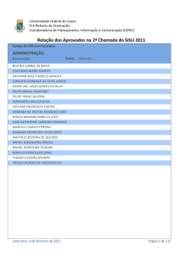 Relação dos Aprovados na 2ª Chamada do SiSU 2011