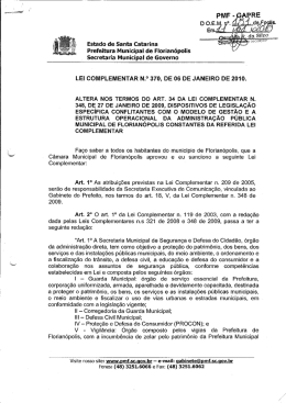 Estado de Santa Catarina - Prefeitura Municipal de Florian&oacute;polis