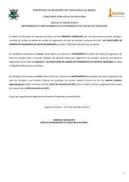 Edital de Deferimento e Indeferimento da
