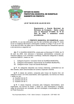 Lei que institui o cargo de Guarda Municipal