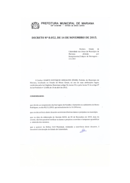 &iacute;ntegra do decreto. - Prefeitura de Mariana