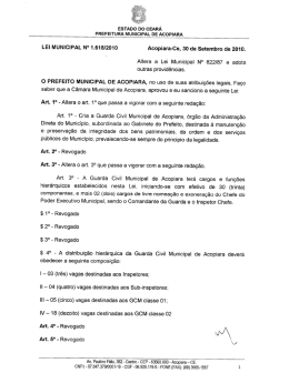 ESTADO Do cEARÁ PREFEITURA MUNICIPAL DE AcopiARA LEI