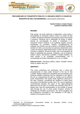 (NEGADO) DIREITO &Agrave; CIDADE NO MUNIC&Iacute;PIO DE S&Atilde;O LU&Iacute;S