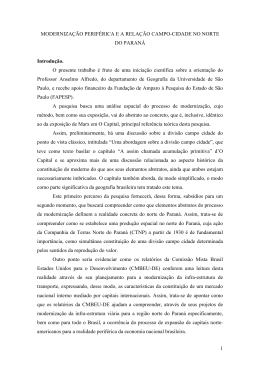 1 MODERNIZA&Ccedil;&Atilde;O PERIF&Eacute;RICA E A RELA&Ccedil;&Atilde;O CAMPO