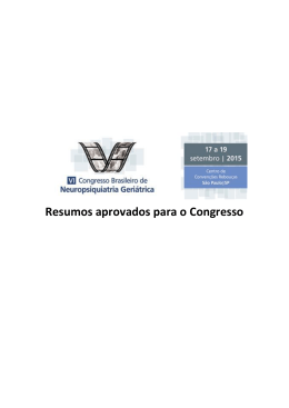 Resumos aprovados para o Congresso
