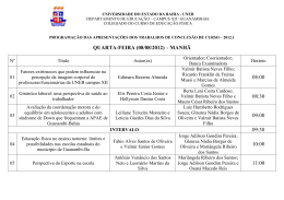 Progama&ccedil;&atilde;o de apresenta&ccedil;&atilde;o