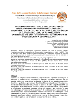 vivenciando o contato pele a pele com o rec&eacute;m - Abenfo-CE