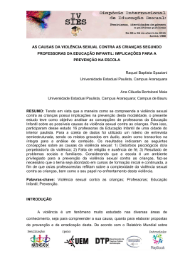 as causas da viol&ecirc;ncia sexual contra as crian&ccedil;as segundo