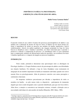 INDIV&Iacute;DUO E FAM&Iacute;LIA NA PSICOTERAPIA a reden&ccedil;&atilde;o atrav&eacute;s do