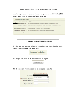 ACESSANDO A P&Aacute;GINA DO CADASTRO DE DEP&Oacute;SITOS