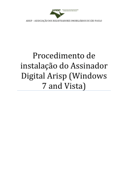 Assinador Digital Arisp W7 and Vista
