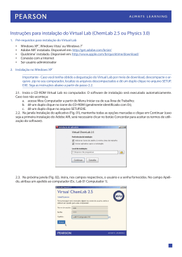 Instru&ccedil;&otilde;es para instala&ccedil;&atilde;o do Virtual Lab (ChemLab 2.5 ou Physics