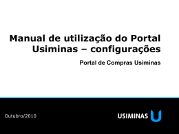 Manual de utilização do Portal Usiminas – configurações
