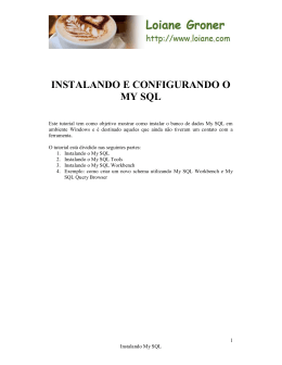 INSTALANDO E CONFIGURANDO O MY SQL